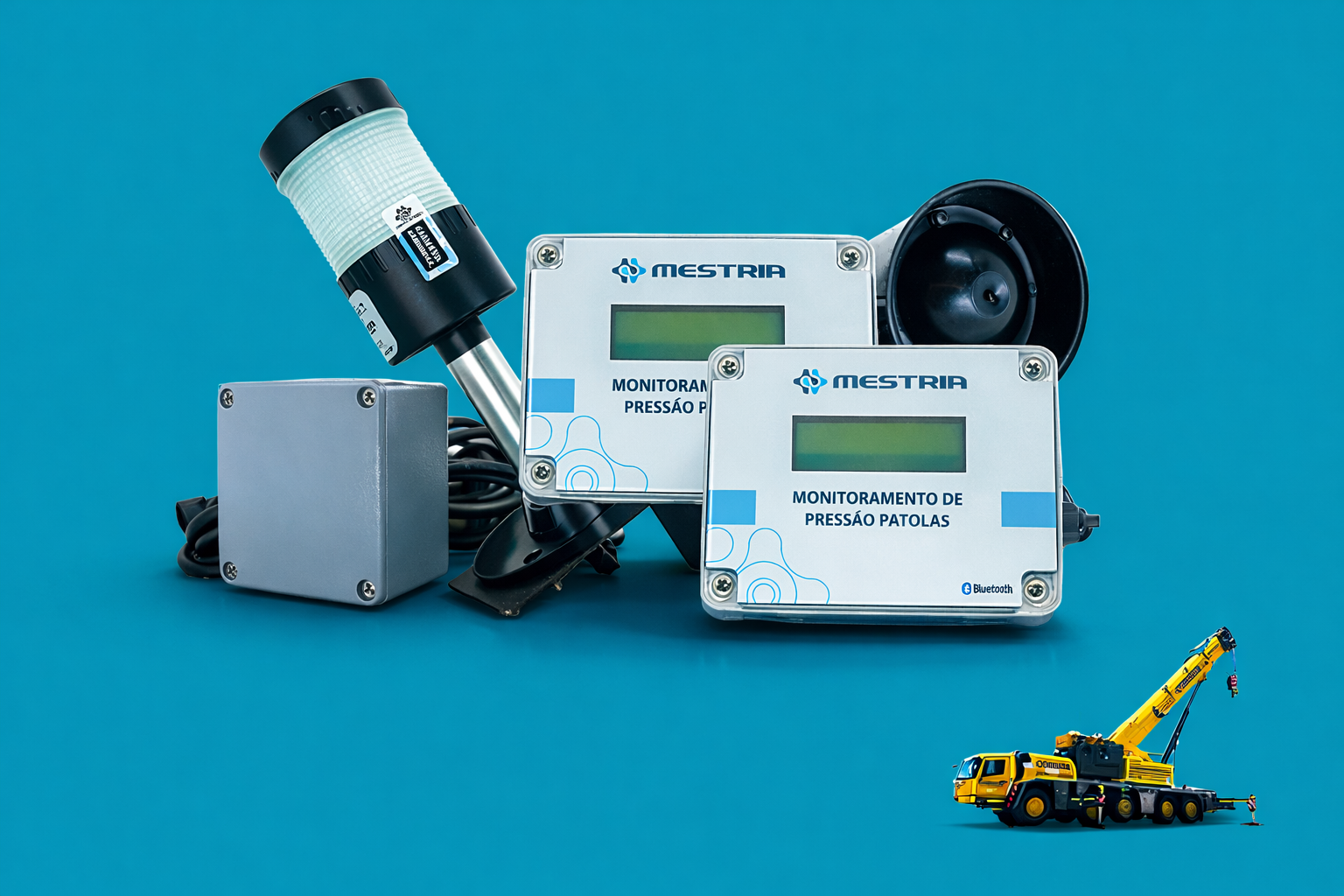 Monitor de pressão nas patolas de guindaste