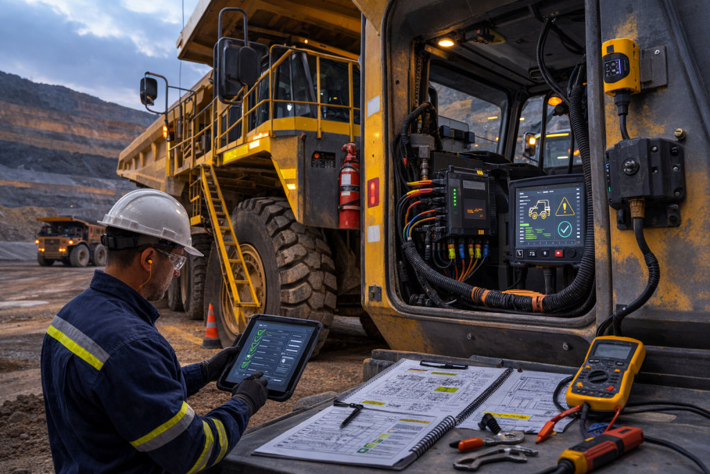 A Mestria Sistemas de segurança para caminhões em operações críticas como a mineração.