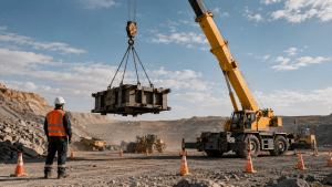 NR-22 equipamentos de guindar materiais em operação de mineração
