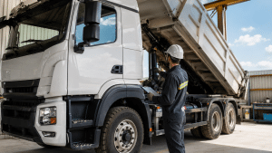 caminhão basculante em inspeção de segurança para CONTRAN 1007/2024