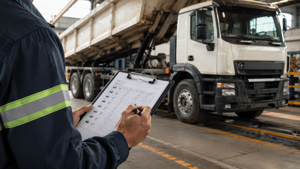 checklist técnico para caminhão basculante antes do licenciamento