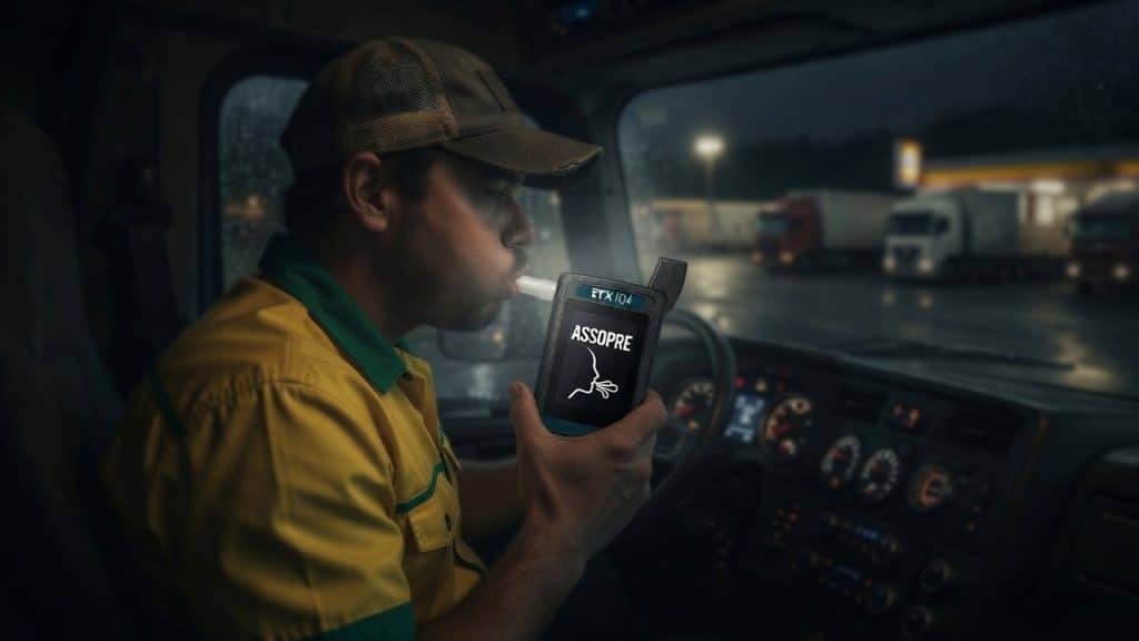 Comparação entre controle de alcoolemia na portaria e bloqueio antes da partida do veículo.